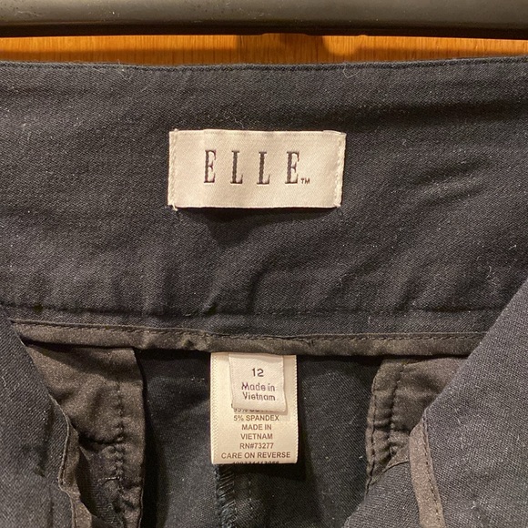 Elle Black High Rise Cotton Stretch Cropped Dress Pants Size 12 - Picture 4 of 8